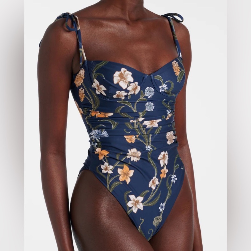 Shade & Shore Navy Floral Women’s One Piece Swimsuit Size:16